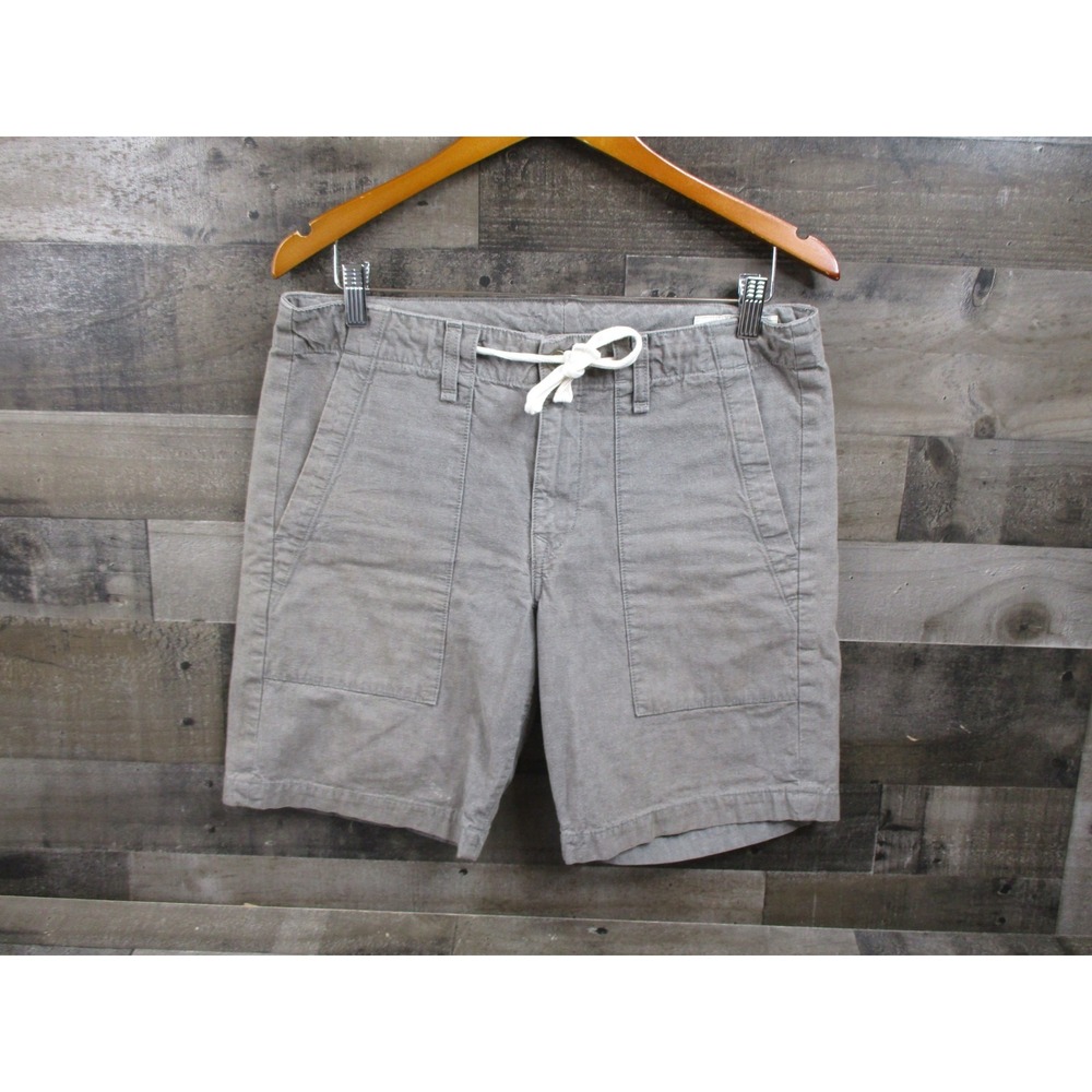 Rag & Bone Shorts Mens 31 Grey Chambray Casual Drawstring Pockets 100% Cotton